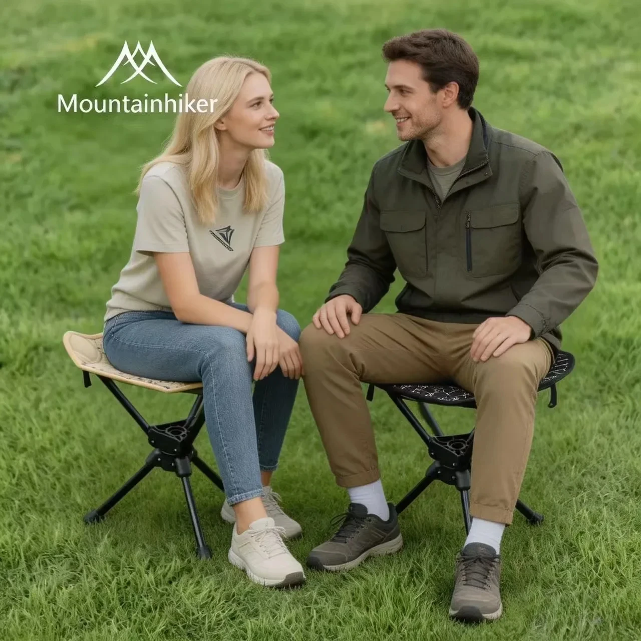 Mountainhiker 360 ° Drehbarer, ultraleichter, tragbarer Klapphocker, kompakter Outdoor-Campingstuhl, für Picknick, Angeln, Camping