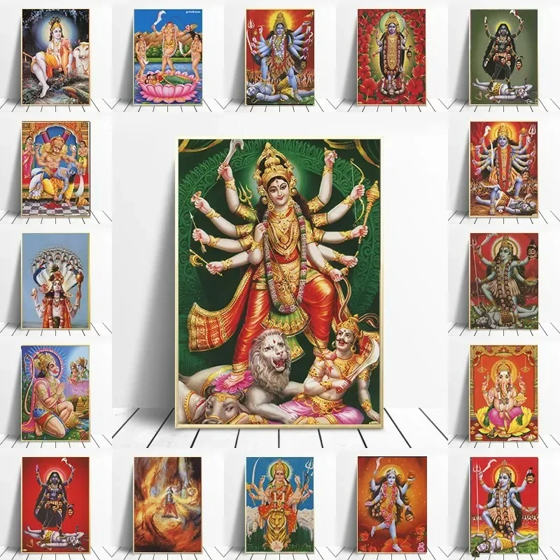 Shiva Parvati Poster Hinduismus Religiöse Kunst Ganesha Leinwand Malerei Vishnu Gedruckt Wand Bild Wohnzimmer Dekoration Image