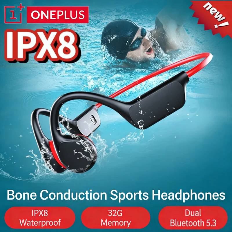 OnePlus Knochenleitungs-Kopfhörer Sport-Headset IPX8 Wasserdicht Bluetooth 5.4 Kabellose Ohrhörer Freisprecheinrichtung Mit Mikrofon für Sport Image