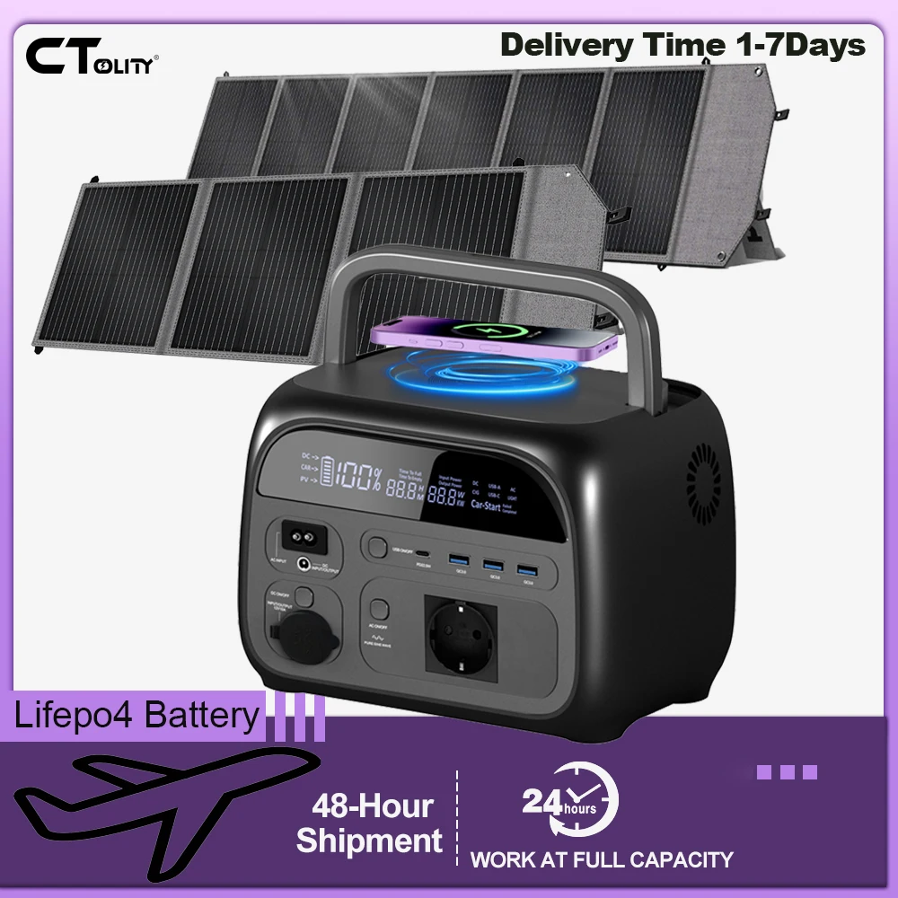 CTOLITY 345Wh Generator Tragbare Mobile Powerstation 100W 200W Tragbare Faltbare Solarpanels für Outdoor-Camping Energiespeicher Image