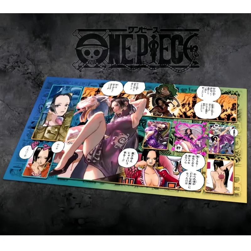 One Piece 600X350mm DIY OP-14 Comic-Version Boa Hancock Spielmatte Dracula Mihawk Jinbei Gekko Moria Gummi-Spielbrett Spielmatte Spielzeug
