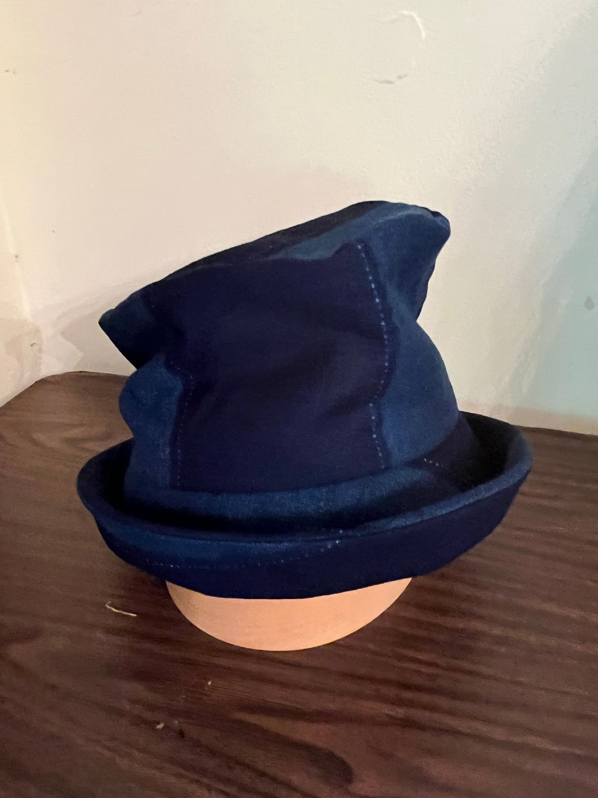 Cappello a cilindro in denim blu, cappello a righe blu, cappello in denim, mini cappello a cilindro, cappello a cilindro, cappello da uomo, cappello d