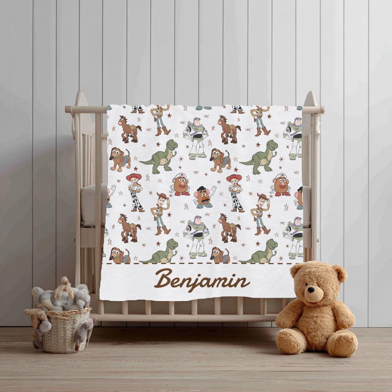Coperta per neonati Toy Story, regalo per baby shower, coperta personalizzabile, coperta Disney, arredamento per la casa Disney, coperta Toy Story, co