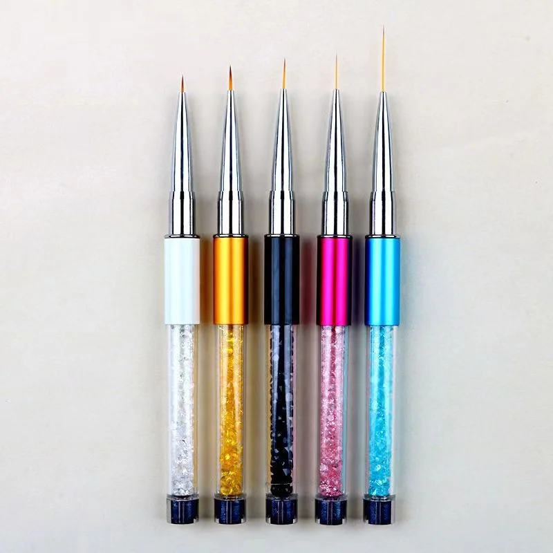 Linea di arte del chiodo all'ingrosso pennelli per pittura acrilico viola Ultra sottile fodera disegno penna Manicure strumenti Gel UV