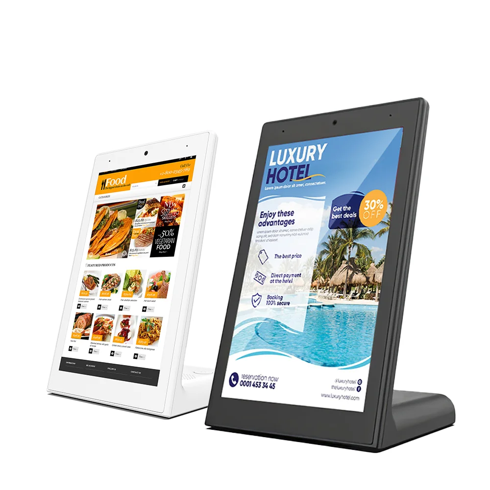 Tablet Android All-in-One da 10.1 Pollici Stile L con Touch a 10 Punti 1GB RAM per Menu di Ristoranti e Negozi Display da Tavolo Pronto per la Spedizione