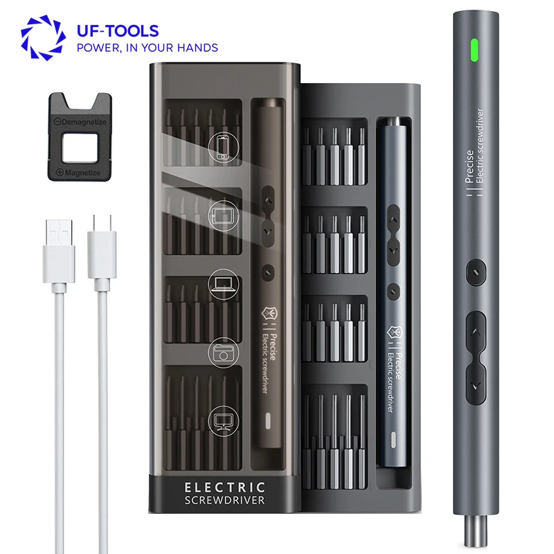 Set di Cacciaviti Elettrici di Precisione 51 in 1 Kit di Utensili Elettrici Ricaricabili Senza Fili con Punte Magnetiche per Riparazioni Domestiche