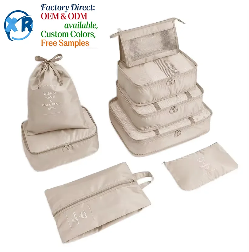 Set di 8 Organizzatori per Valigie Personalizzati Cubi per l'Organizzazione dei Bagagli da Viaggio Vendita all'Ingrosso
