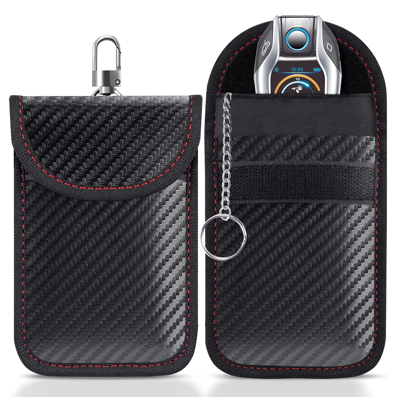 Custodia protettiva per chiave auto in fibra di carbonio portachiavi per chiave senza chiave