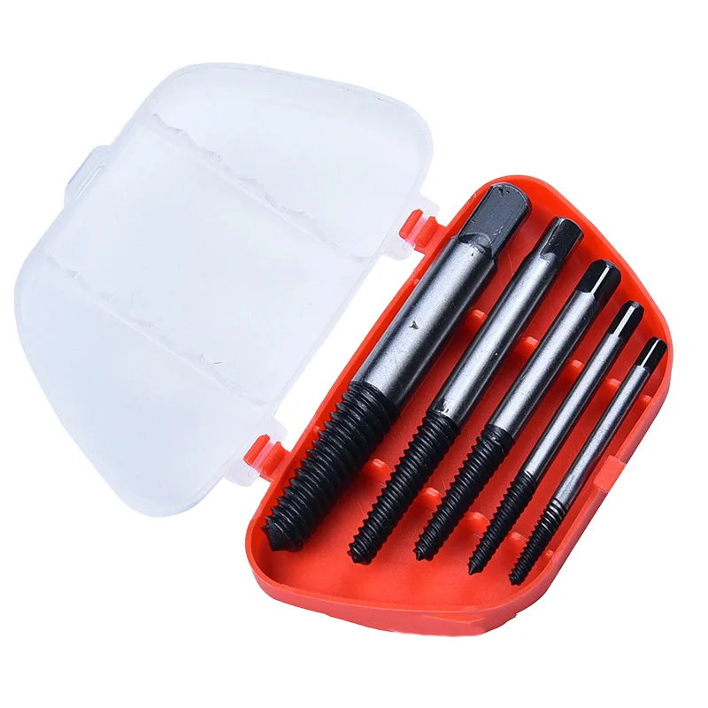 Set da 5/6 Pezzi Estrattore per Viti Danneggiate o Rotti Utensile per Rimozione Bulloni e Viti Set di Punte per Trapano e Maschi per Filettatura 4mm-15mm