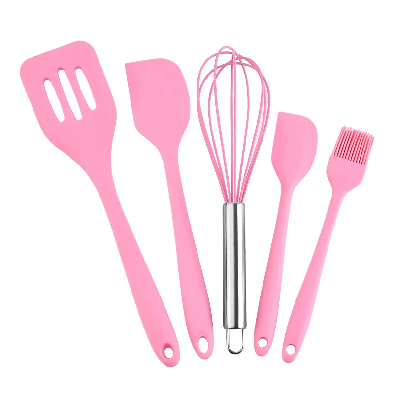 Set di utensili da forno in Silicone antiaderente 5 pezzi in Silicone resistente al calore spatola utensile da cucina per la cottura di miscelazione Set di utensili da cucina