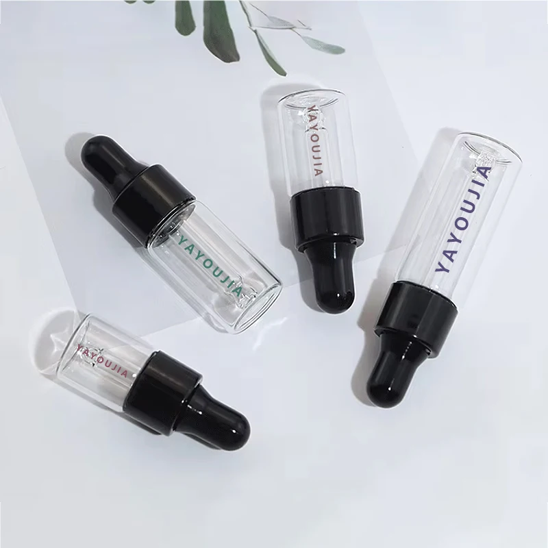 In magazzino 1ml 2ml 3ml 5ml vetro bianco trasparente contagocce bottiglia essenza campione imballaggio cosmetico per crema per il viso olio essenziale