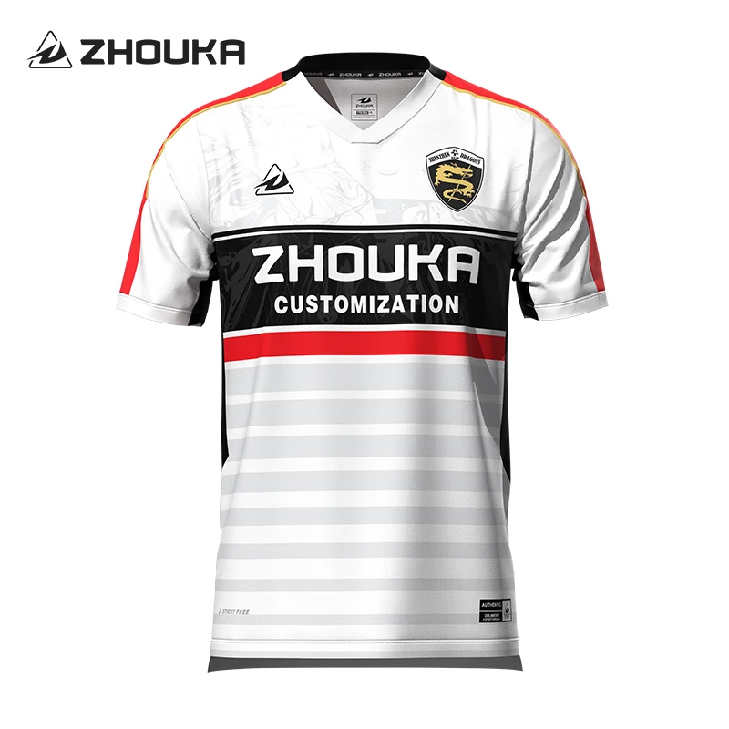 Maglia da calcio con scollo a V professionale in poliestere maglia da calcio maglia da calcio maglia da sublimazione top