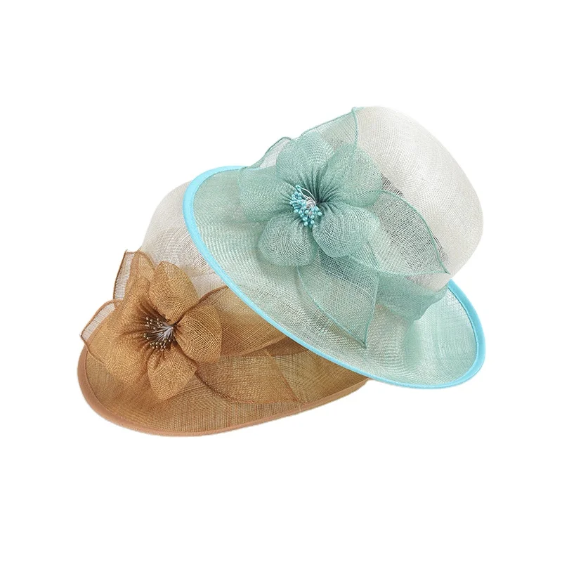 Cappelli formali sinamay Kentucky Derby Dress Fascinator floreale Tea Party cappello da sposa per donna donna di lusso per la chiesa