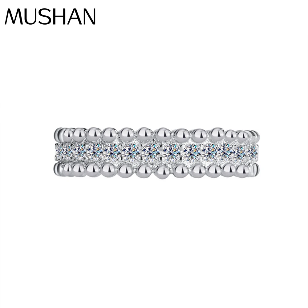 Anello in Argento Sterling S925 con Perline Caleidoscopiche e Diamanti Completi Anello Moissanite per Donne Anello Cielo Stellato della Fabbrica di Gioielli MUSHAN