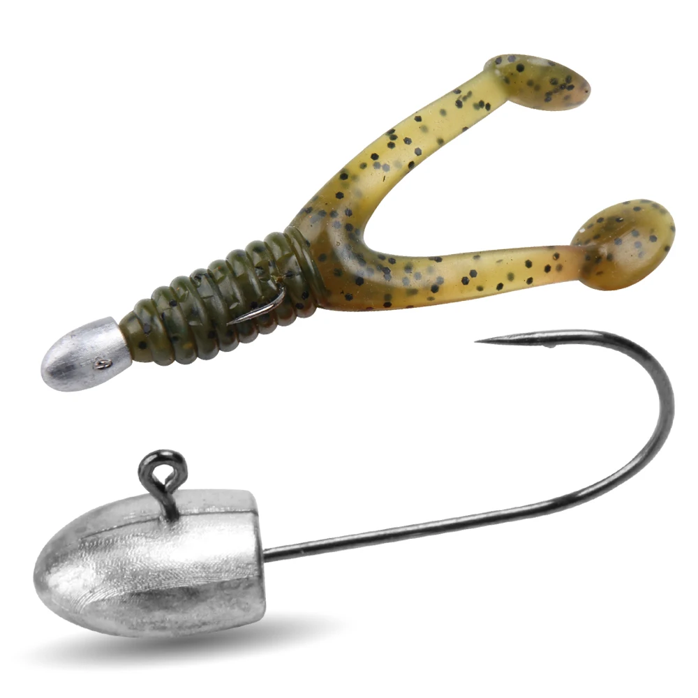 Spinpoler amo da pesca 1g 2g 3g 4g Mini ghiaccio oceano pesca roccia Finesse testa di scorfano manovella ganci spinato morbido verme placcaggio