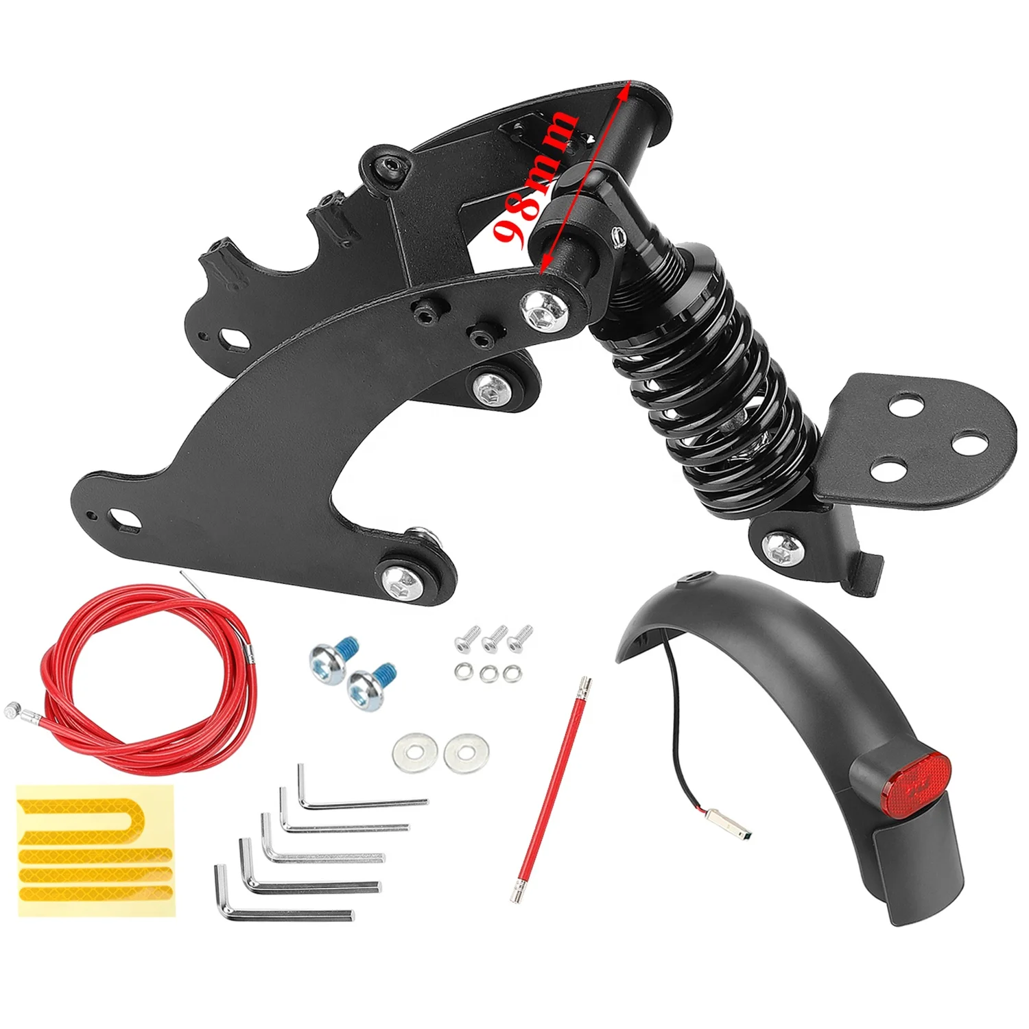 Aggiorna Set sospensione posteriore V2 ammortizzatore posteriore con parafango posteriore e lampada posteriore per Scooter elettrico Xiaomi Pro Pro2