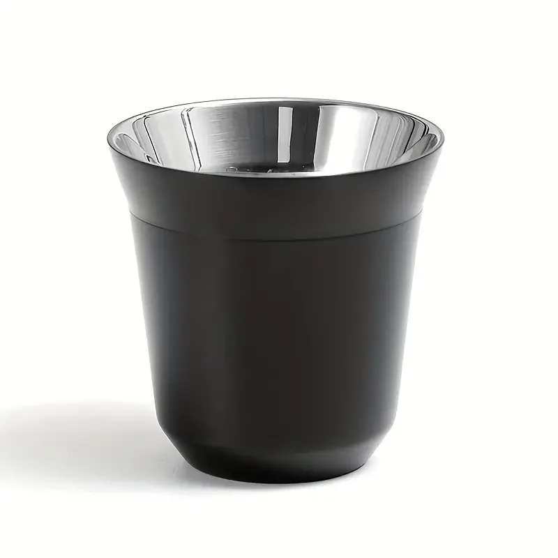 Doppia parete in acciaio inox tazze da tè in acciaio inox Espresso tazza di caffè tazza Set riutilizzabile di lusso caffè Espresso tazze da caffè