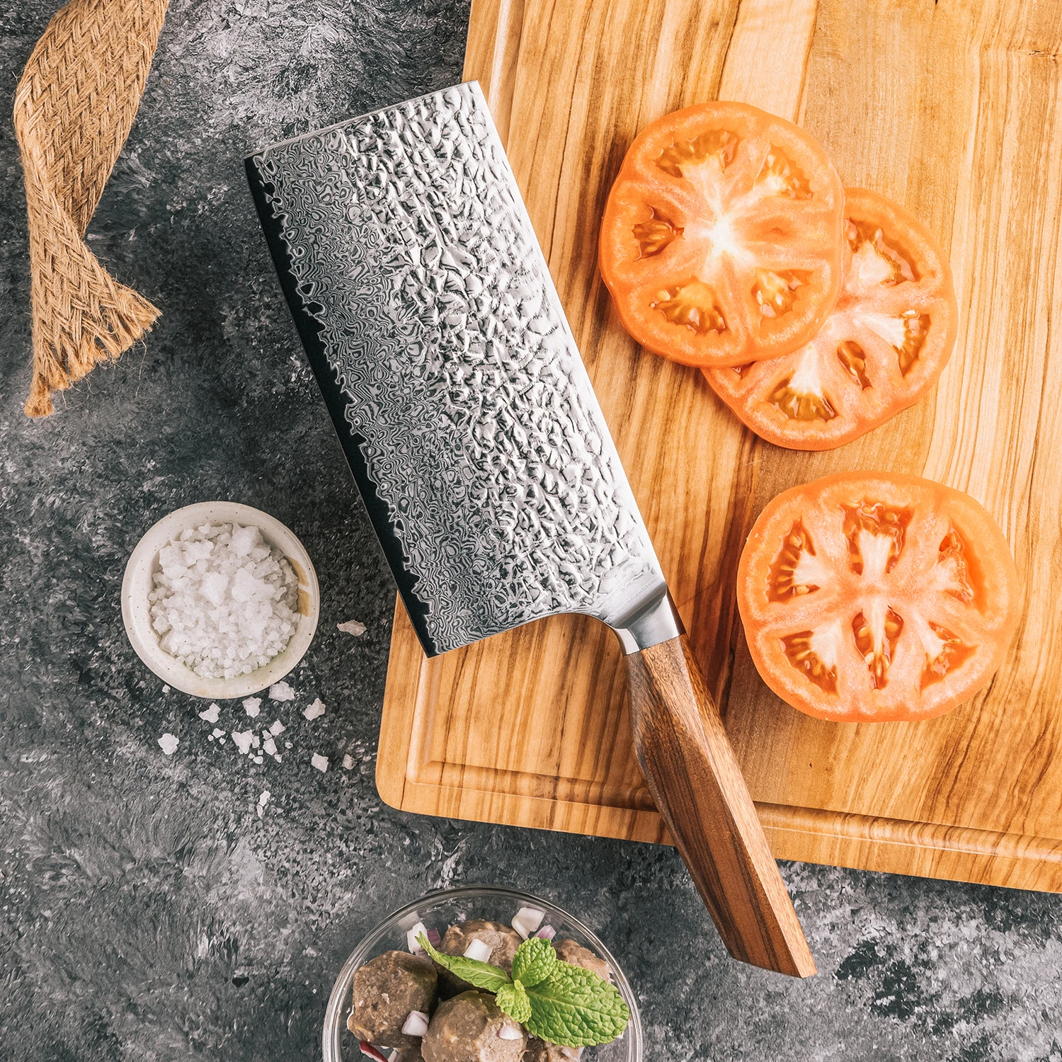 Professionale 7 pollici mannaia coltello da cucina AUS10 Core 67 strati damasco acciaio cucina mannaia coltelli Africa legno rosa manico