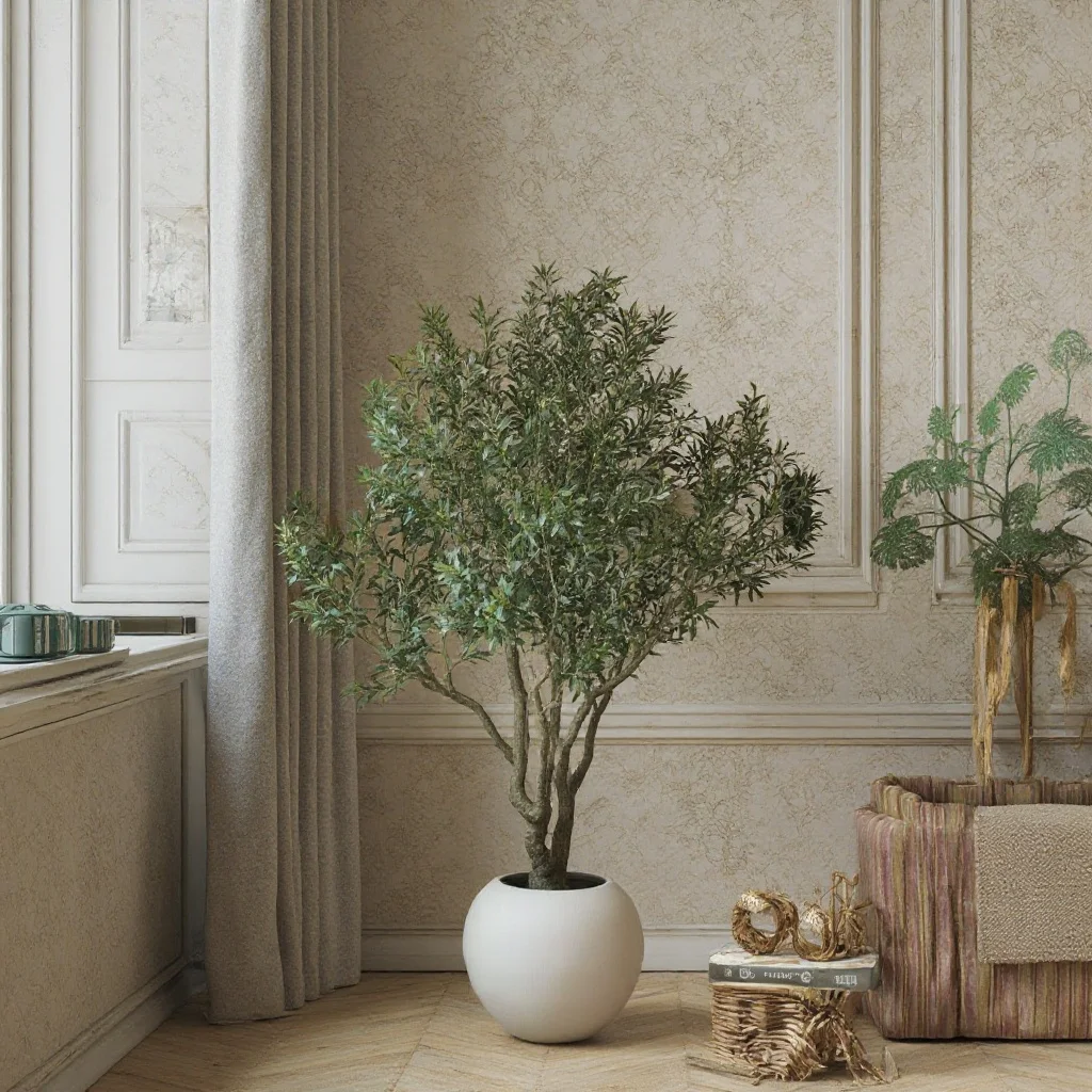 Albero di Ulivo Artificiale di Lusso da 7 Piedi Bonsai in Plastica con Foglie Finte per Feste e Matrimoni all'Aperto