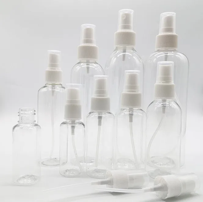 Nebbia Fine vuota per animali domestici 30ml 50ml 100ml 120ml 150ml 200ml 250ml 300ml 500ml flacone Spray in plastica trasparente per imballaggi cosmetici