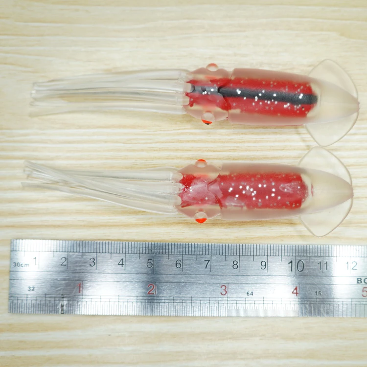 12cm UV artificiale polpo pesca esca polpo calamari gonne pesca acqua salata Trolling esche morbide pesca pesca esche