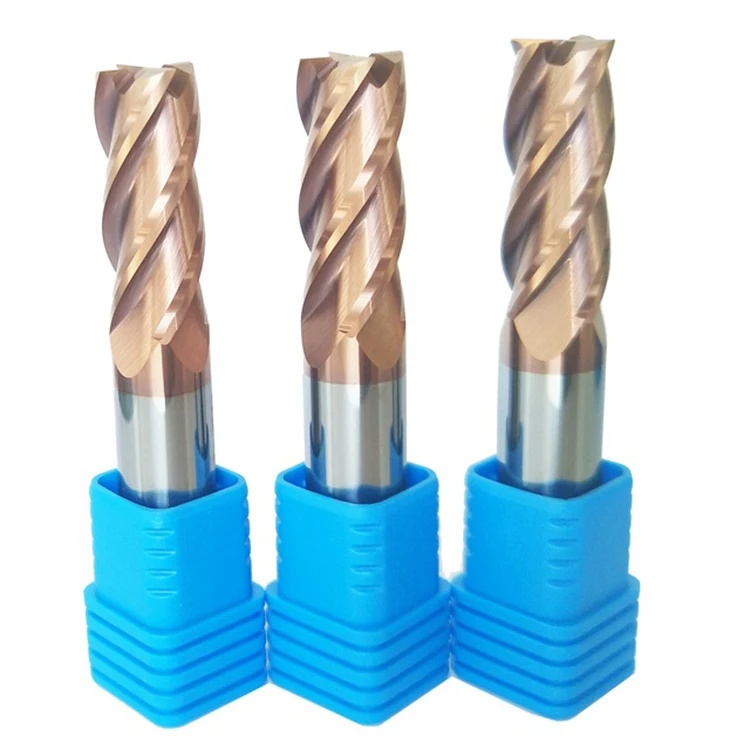 Custom HRC55 4F frese piatte in carburo di tungsteno CNC punte 4 piatte in carburo cementato frese HRC55 4F piatte personalizzate