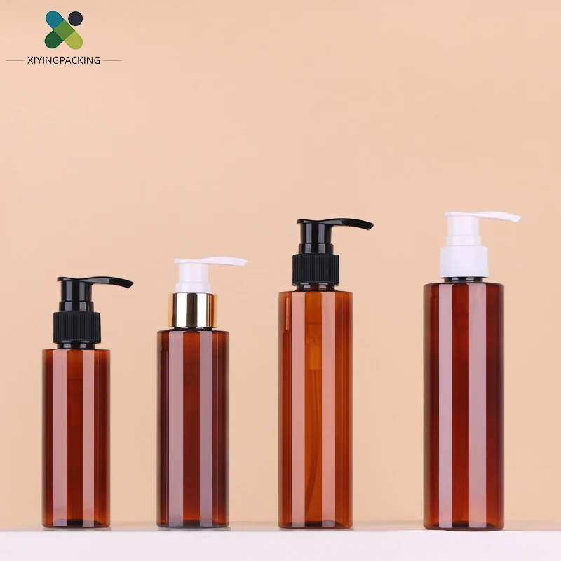 Flaconi in Plastica PET di Lusso LN Stock da 150ml 200ml 100ml 120ml con Pompa Vuoti Ambrati per Confezionamento Cosmetico e Ricariche di Lozioni