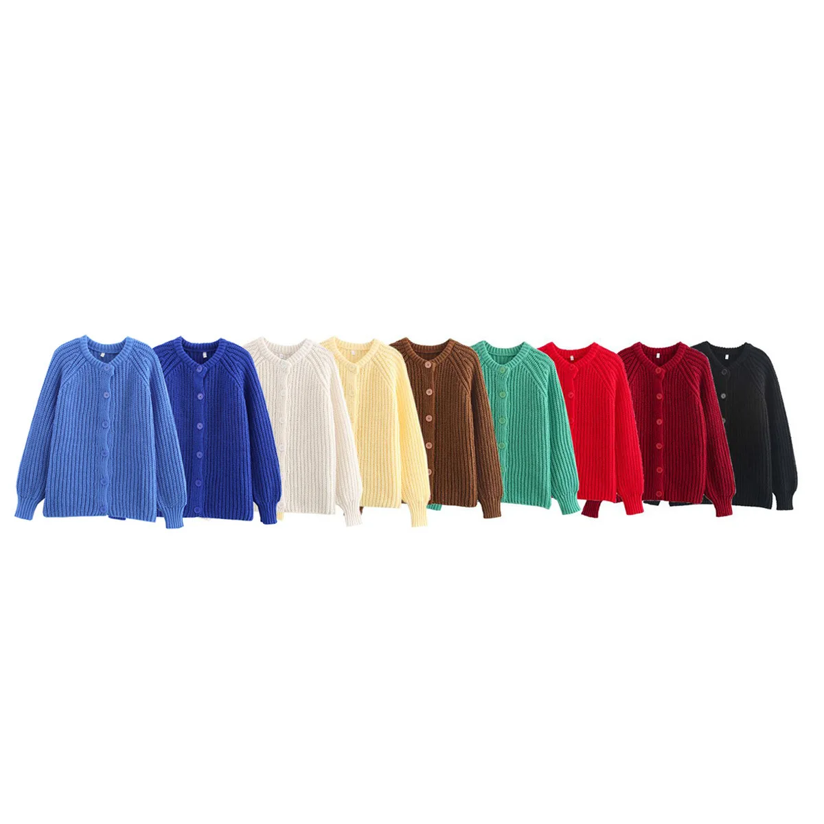 Maglione europeo americano da donna Casual a maniche lunghe lavorato a maglia nuovo stile Street Fashion maglione invernale in tinta unita