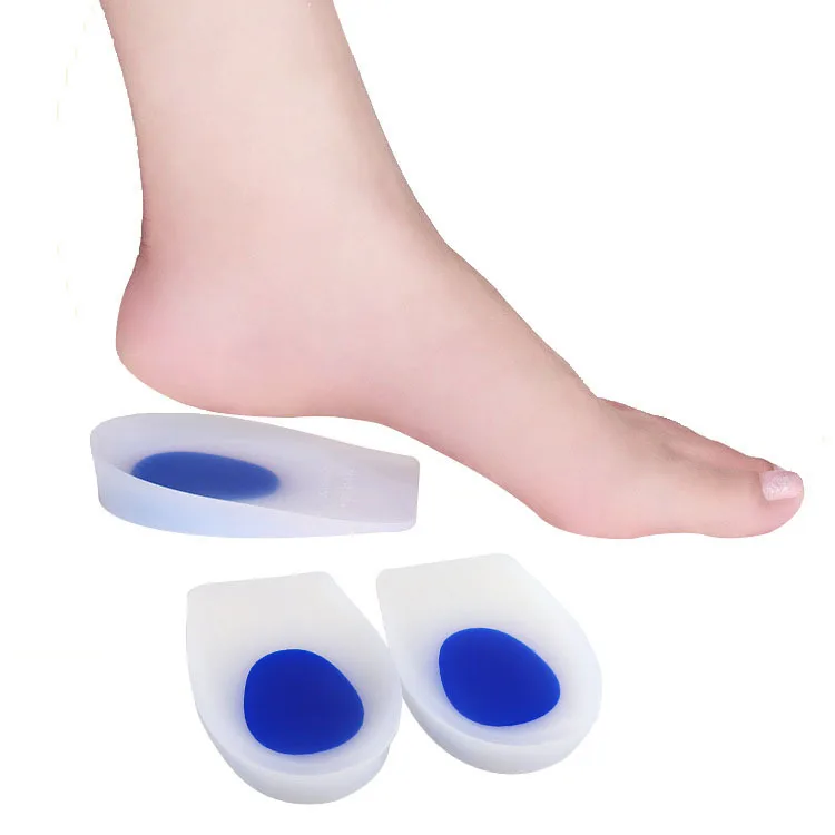 100% in Silicone Gel Comfort solette del tallone del piede sollievo dal dolore cuscino di protezione del tallone per plantare fascite plantare