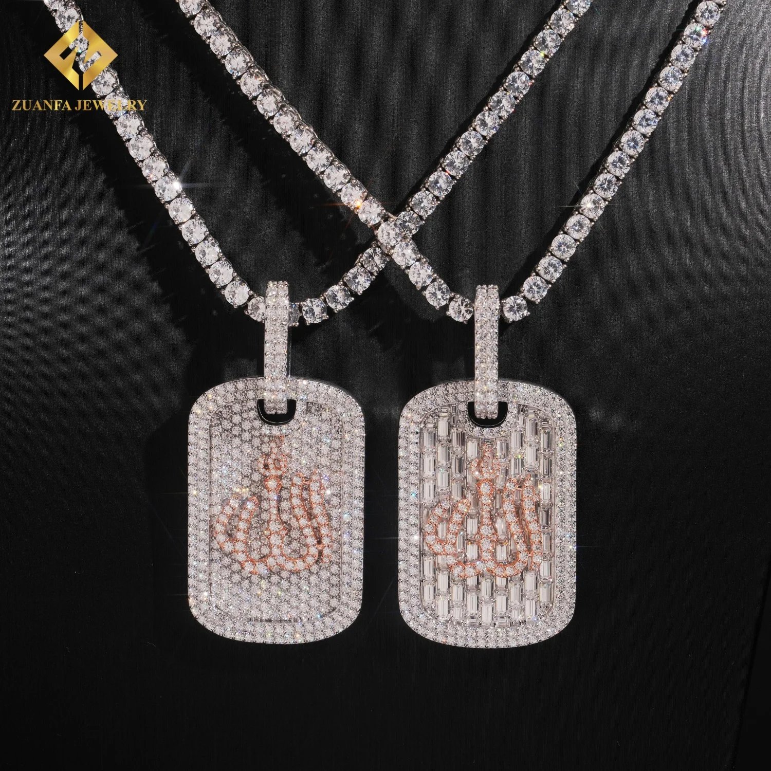 Vendita calda regalo 925 in argento Sterling VVS Moissanite ciondolo 925 ciondolo in argento ghiaccio fuori Moissanite Pass Tester di diamanti con GRA