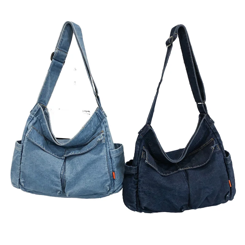 Damen Elegante Jeans tasche Single Shoulder Umhängetasche Übergroße Einkaufstasche Strand tasche Jeans Einkaufstasche Große Kapazität