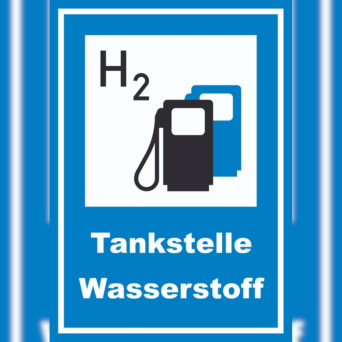 HB-Druck Wasserstofftankstelle Schild A1 Rückseite selbstklebend Image