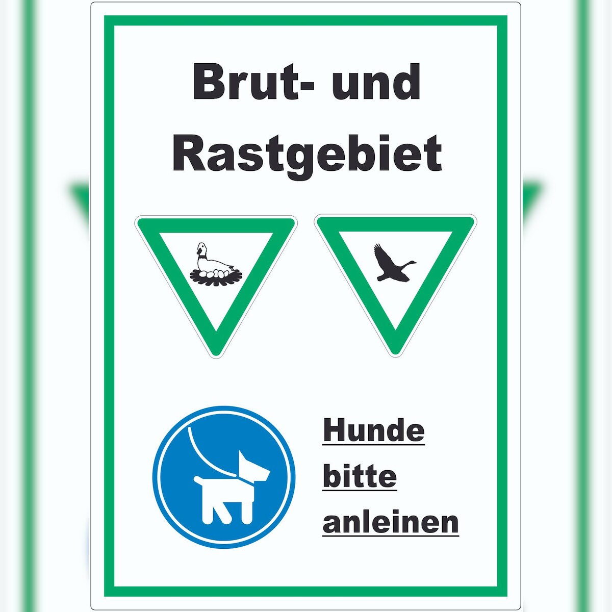 HB-Druck Brut- und Rastgebiet Hund anleinen hochkant Aufkleber A8 (52x74mm) Image