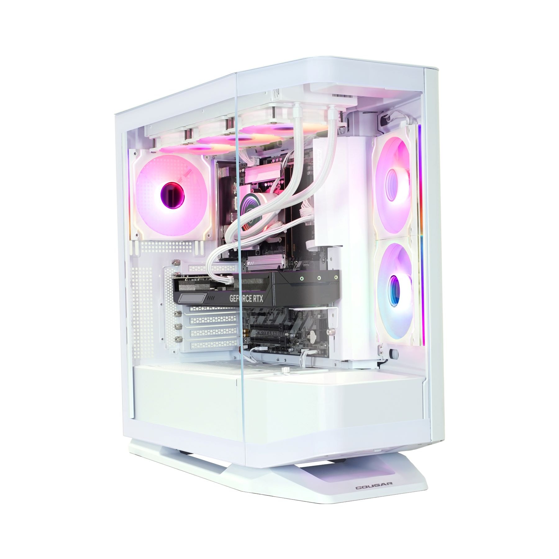 COUGAR Gaming-PC "FV270 WT 8070 AMD Ryzen 7 9700X 32GB DDR5 1TB SSD RTX 5070", weiß, Microsoft Windows 11 Home (64 Bit), 32 GB RAM 1.000 GB SSD, Desktop-PCs, Windows 11, DDR5 RAM, Wasserkühlung Image