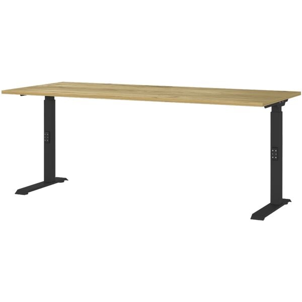 Germania-Werke Schreibtisch höhenverstellbar (manuell) »Office Serie« 180 cm schwarz, 180x91x80 cm Image
