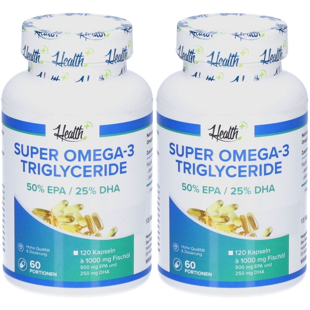 Health+ Super Omega 3 Triglyceride (120 Caps) Unflavoured x2 2x120 St Kapseln