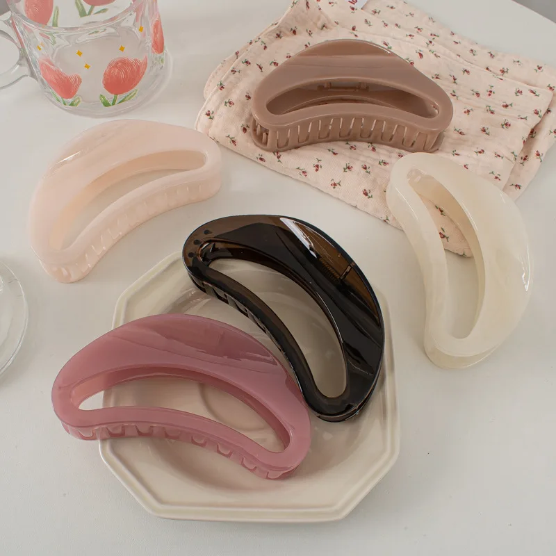 Molletta per capelli a mezzaluna per capelli a forma di squalo grande elegante per donne alla moda con morsetto per capelli in plastica stile dolce artigli per capelli