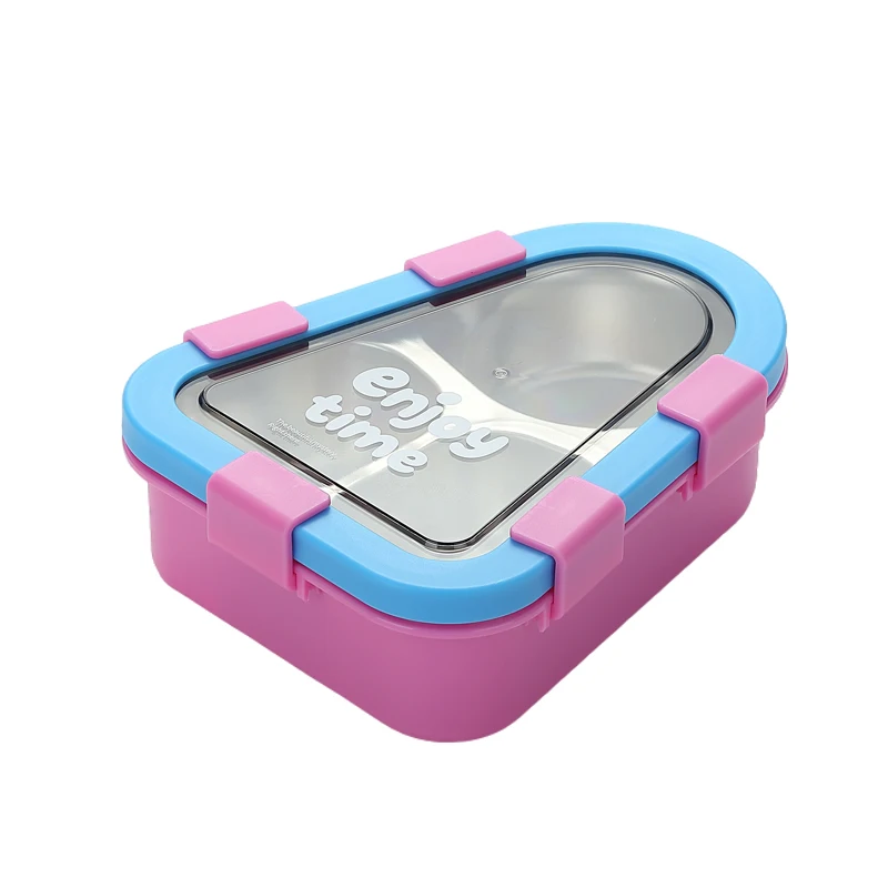 Contenitore per Pranzo Triangolare in Acciaio Inox Adatto al Microonde con Cucchiaio e Forchetta Ermetico Isolato con Più di 3 Scomparti Design Moderno