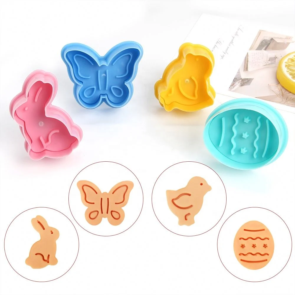Set di Stampi per Biscotti in Plastica 4 Pezzi Tema Orientale Set di Stampi per Biscotti e Fondente Stampi per Pressatura Biscotti