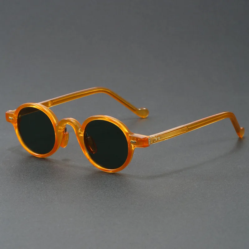 Orange Retro kleine runde Sonnenbrille für Damen und Herren, klassische Luxusmarke, Designer, beliebte Steampunk-Ton-Hip-Hop-Sonnenbrille UV400