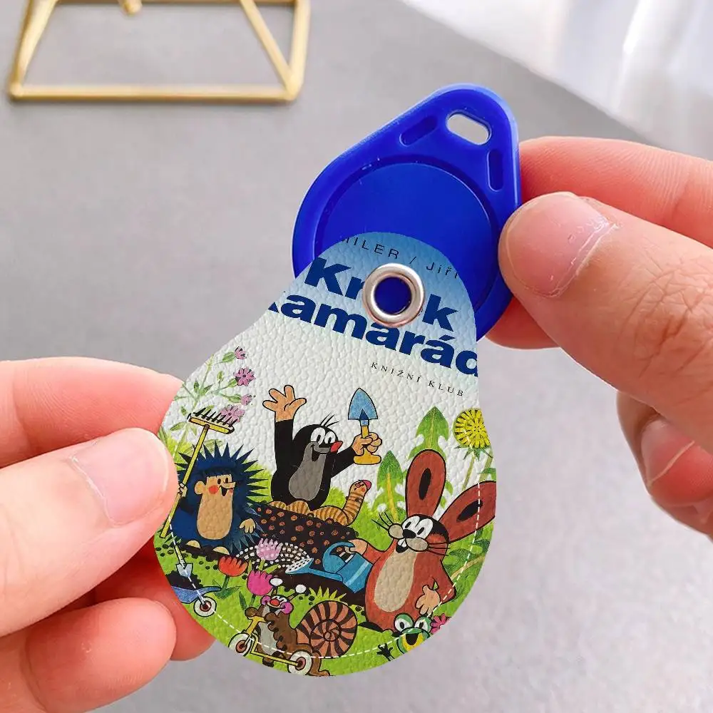 M-Mole K-Krtek Leder-Zugangskartenhalter, Wassertropfen-Schlüsselanhänger, Buskarten-Aufzugskarten-Schutzhülle Image