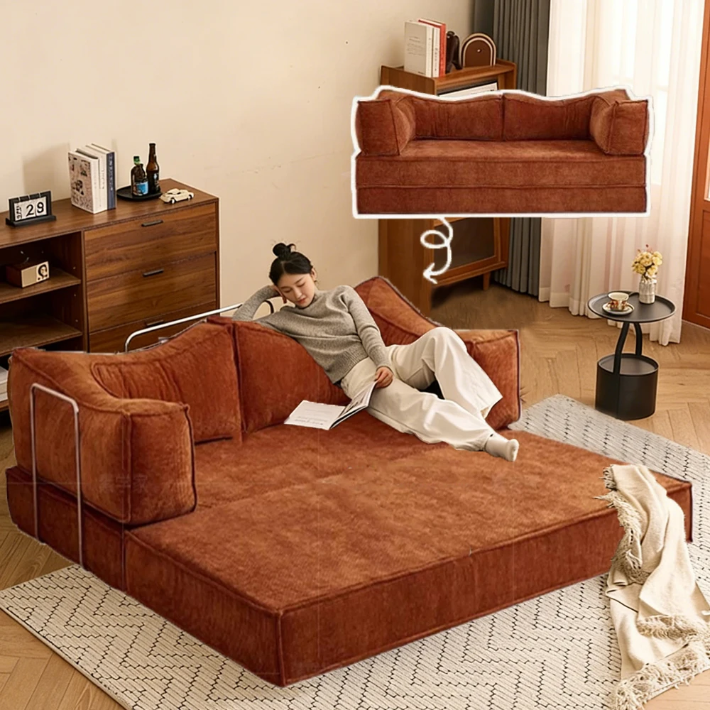 Klappbares Schlafsofa Multifunktionales Modulares Kompressions-Schlafsofa für Wohnzimmer Schlafzimmer Lazy Pudding Retro-Stil Schlafsofa