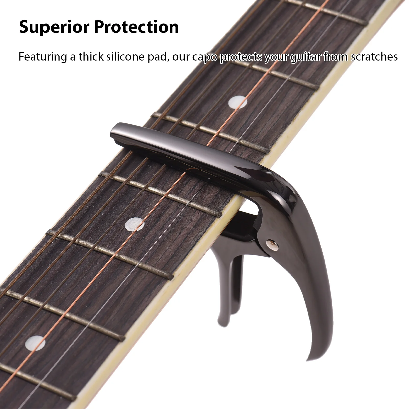 Gitarren-Capo Professioneller Akustikgitarren-Capo Transferclip aus Zinklegierung für Folk- und Klassische Gitarren, Ukulele, Bass Image