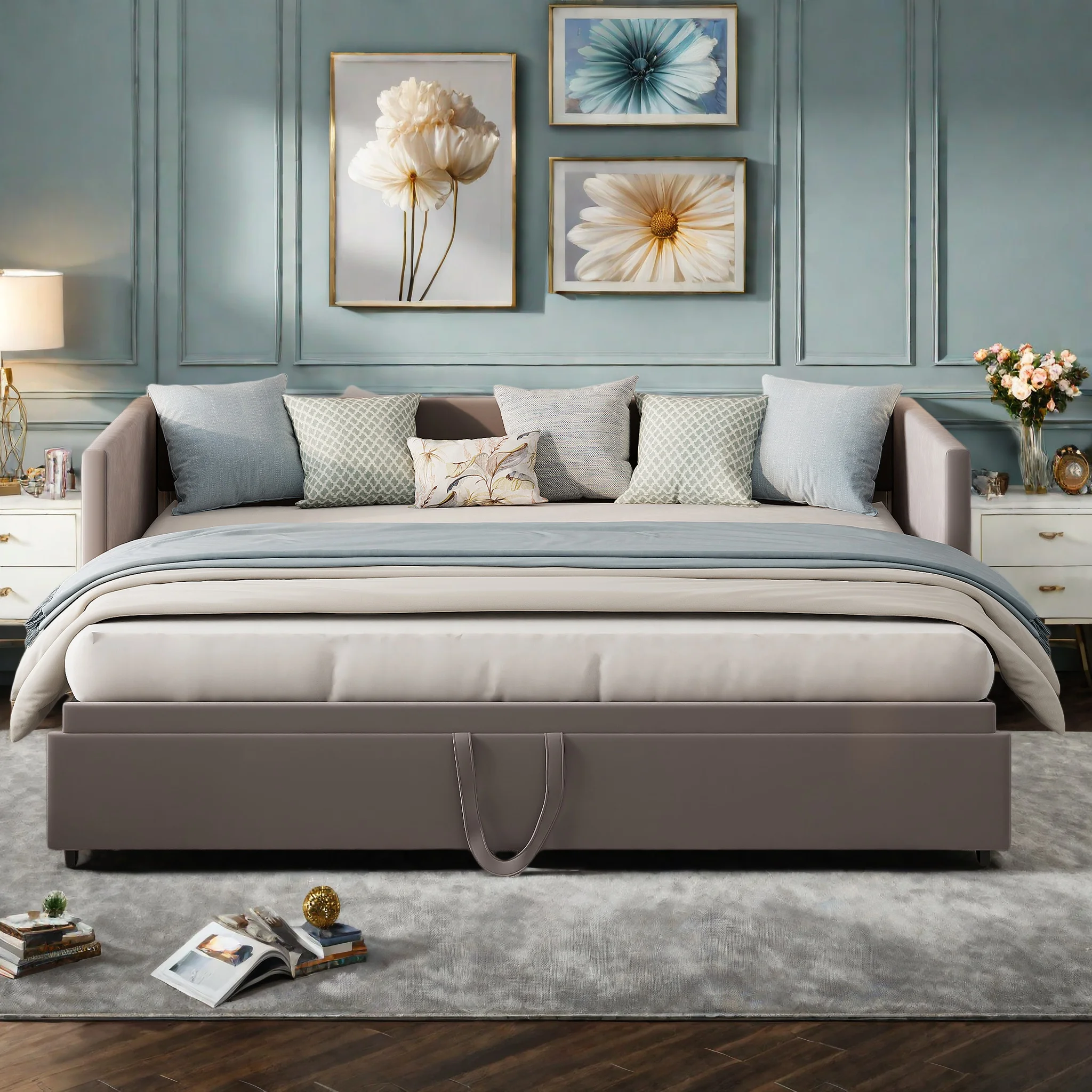 Tagesbett Ausziehbares Schlafsofa 90/180x200 cm, Schlafsofa mit Lattenrost, Ausziehbares Schlafsofa, Schlafsofa Image