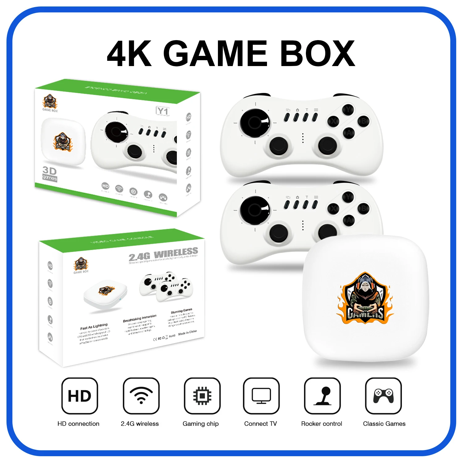 2025 Y1 Video Game Box 2.4G Wireless Controller Parent Child Game Consoles Handles for Family Fun PS1 PSP Gamepad Android