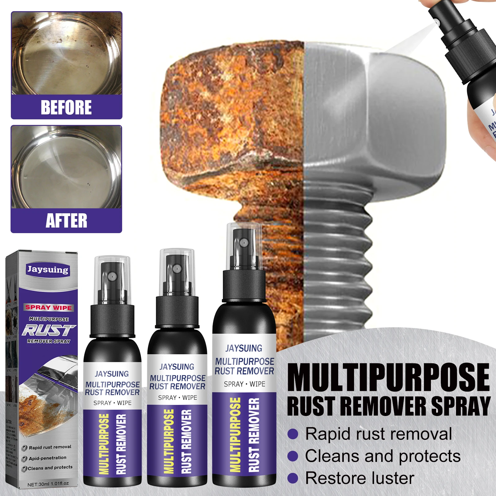 50 ml Metall Rost Entferner Multifunktionale Automotive Rad Polieren Und Sanierung Mittel Wasserhahn Edelstahl Rost Entferner Image