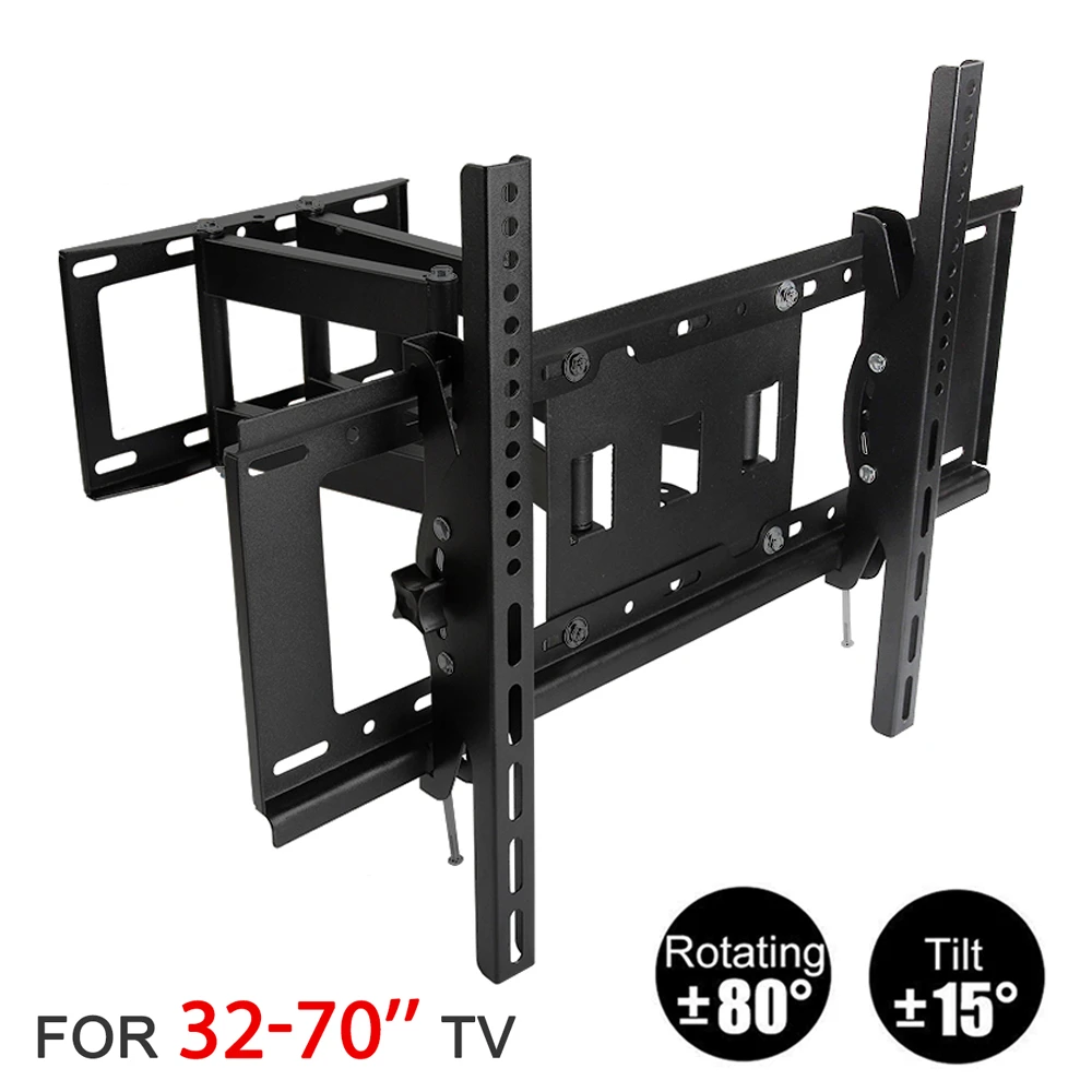 Supporto da parete per TV da 32-70 pollici, supporto TV flottante, regolazione orizzontale girevole e inclinabile, staffa da parete universale per TV