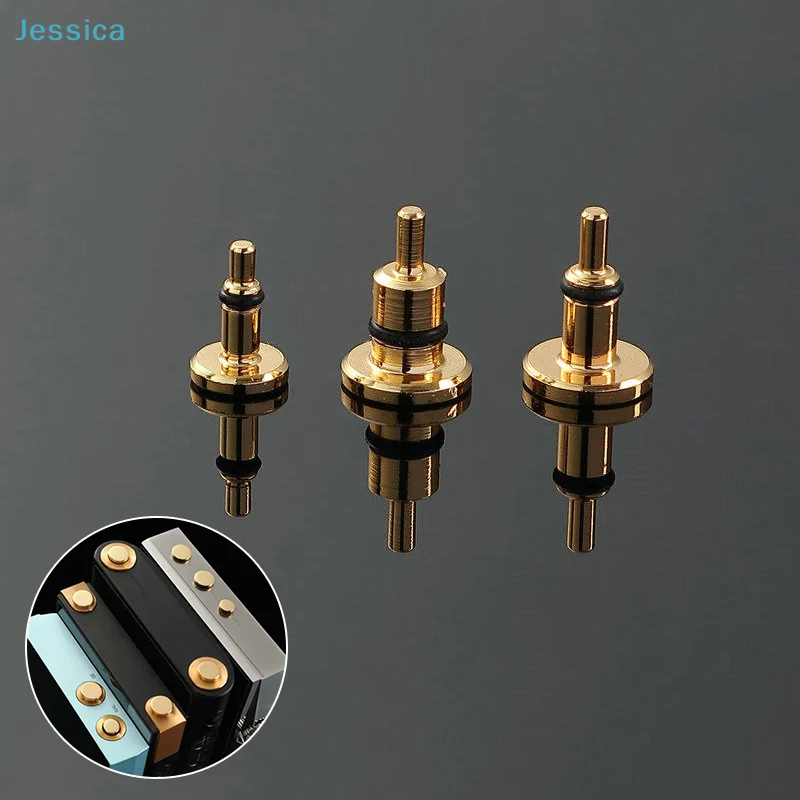  Messing-Vergoldete HiFi-Player Staubschutzkappen - 3,5mm & 4,4mm Anti-Staub-Kappen für Audio-Buchsen Image