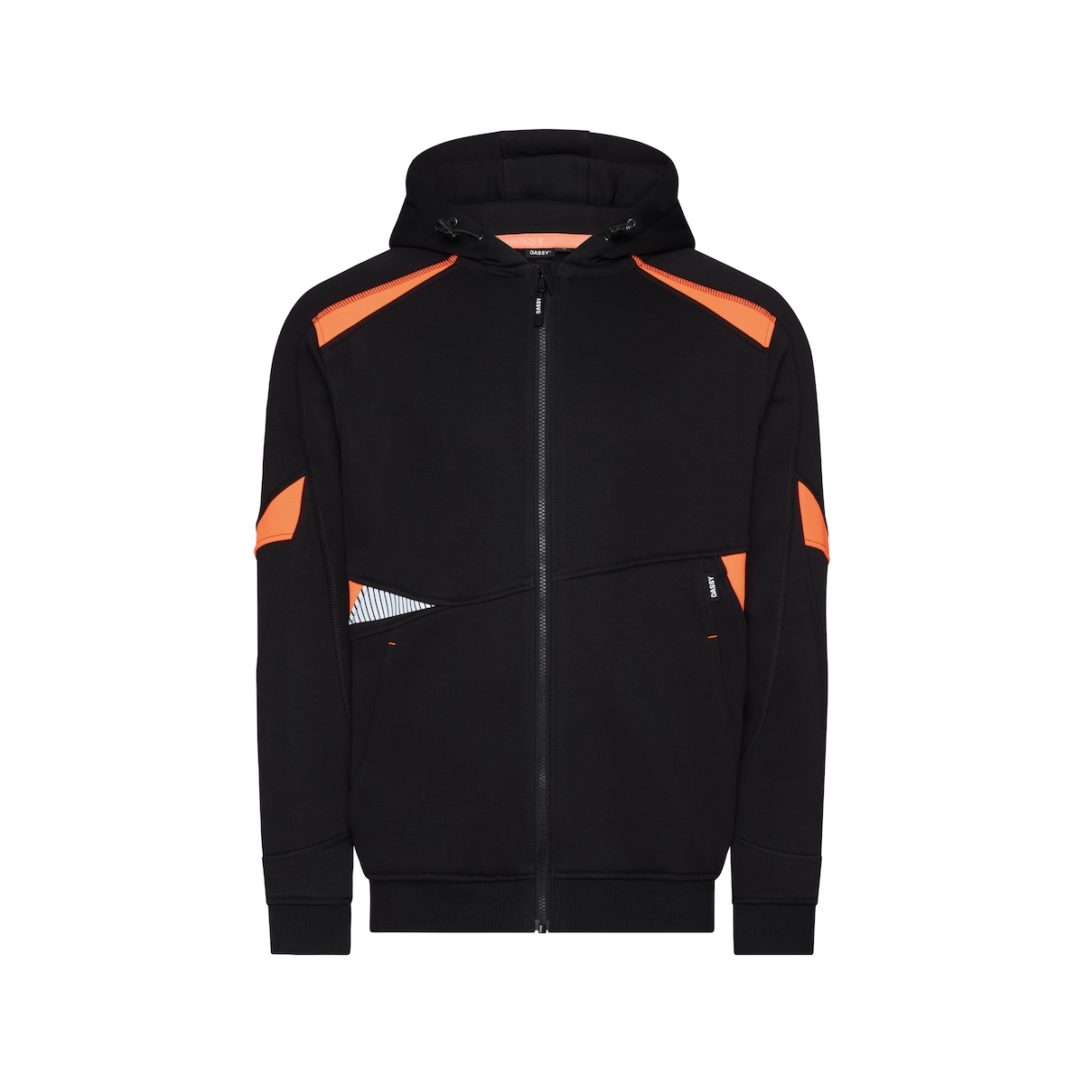 DASSY® Santos Kapuzensweatshirt, Logix, Sicherheitstasche, OEKO-TEX® schwarz/fluo orange XS Image