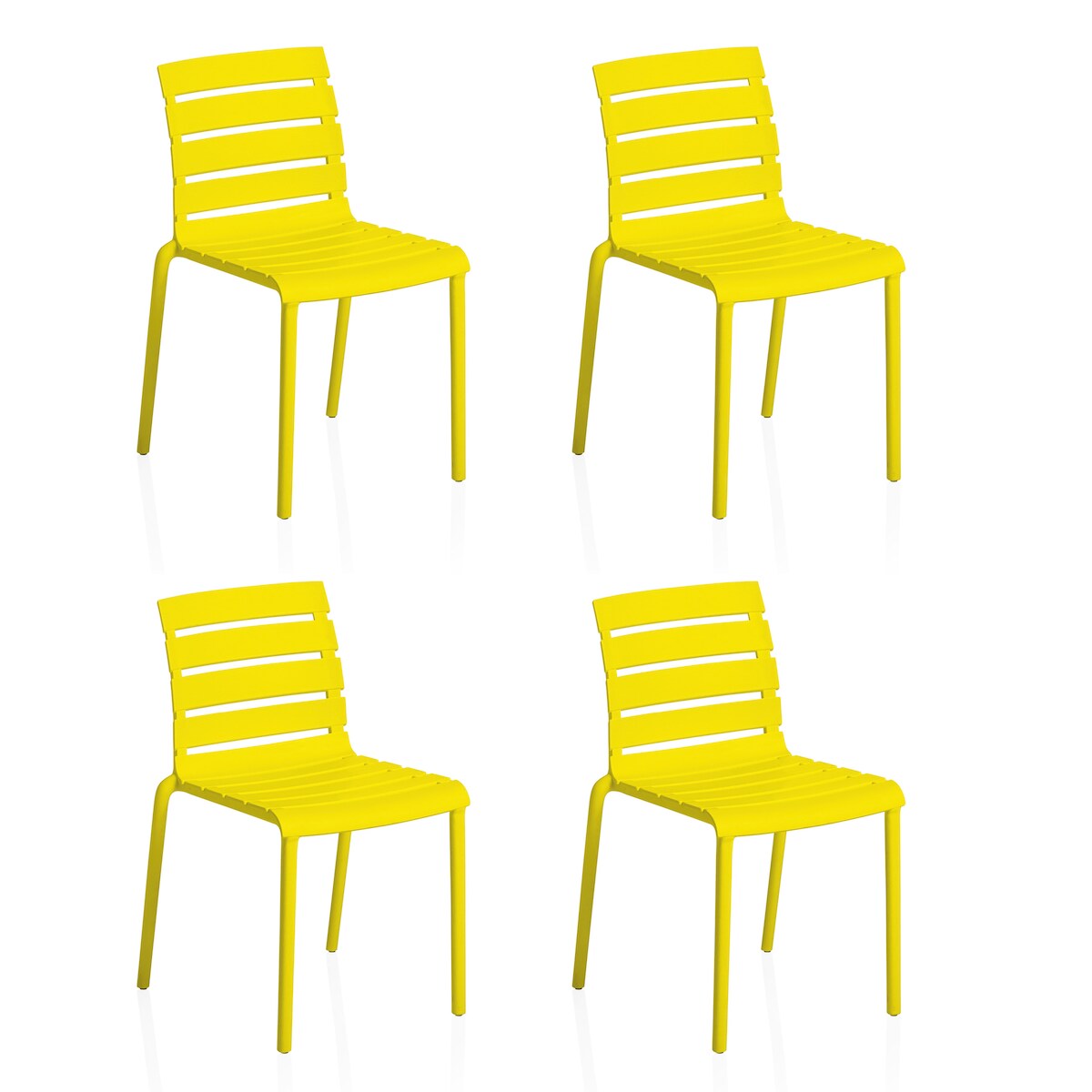 KETTLER PONZA Stapelstuhl 4er Set, gelb Kunststoff Image